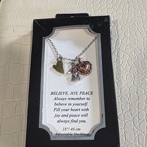 Silver and Gold Heart Pendant Necklace